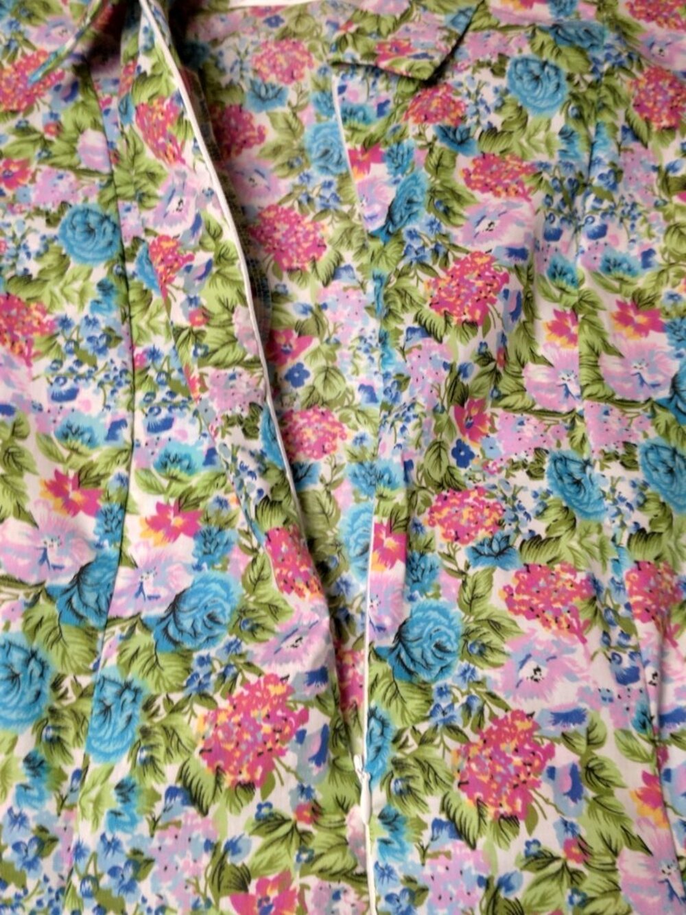 Buck & Buck House Dress Small Floral Pleated Zip Front Short Sleeve Granny - Picture 12 of 16